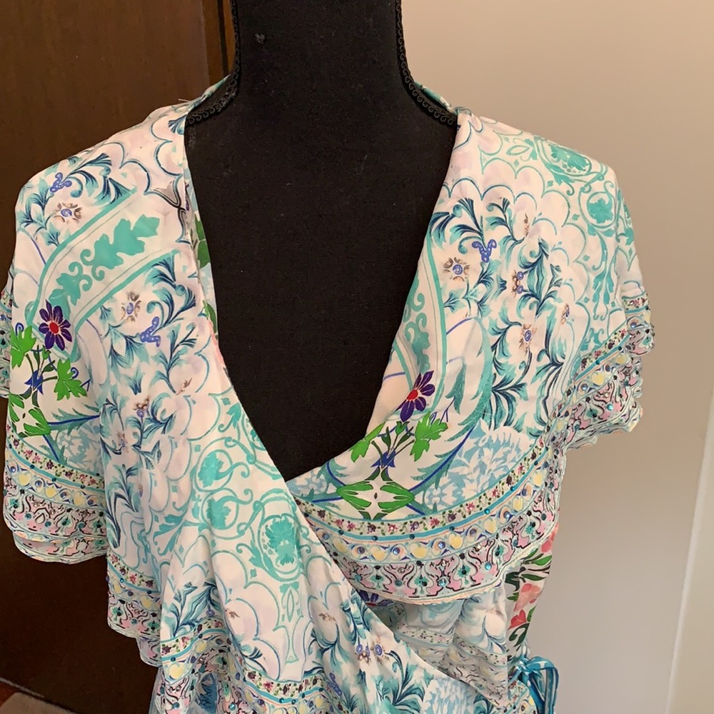 Camilla Blue and White Maxi Dress - Picture 2 of 14